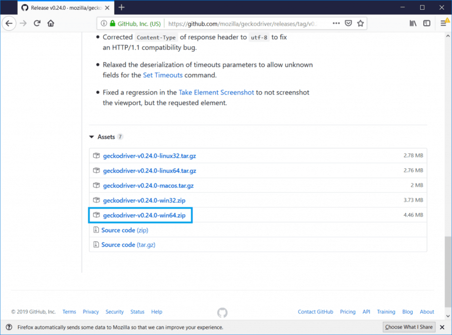 selenium mozilla geckodriver download