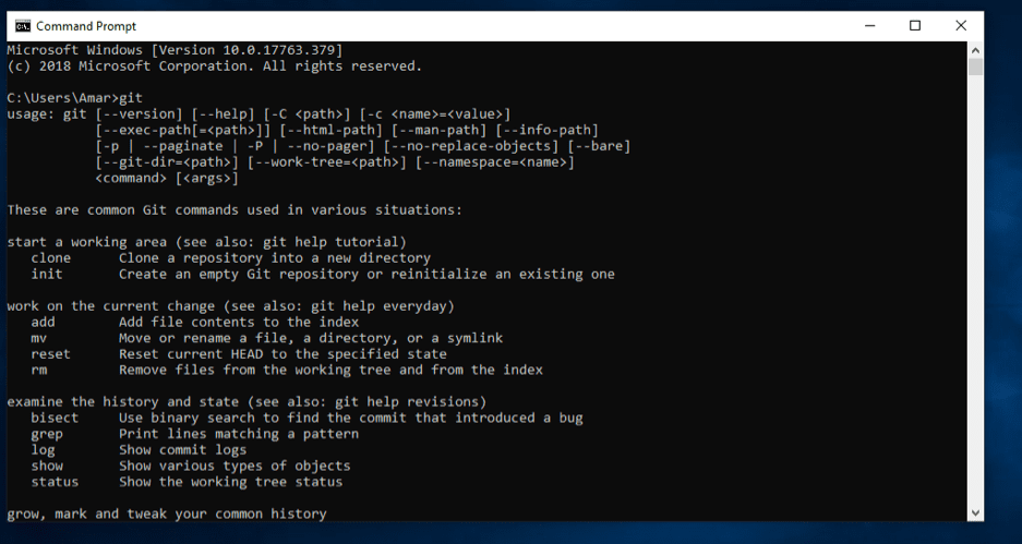 pip to install git windows command