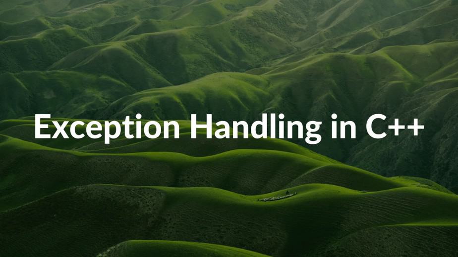 Exception Handling in C++