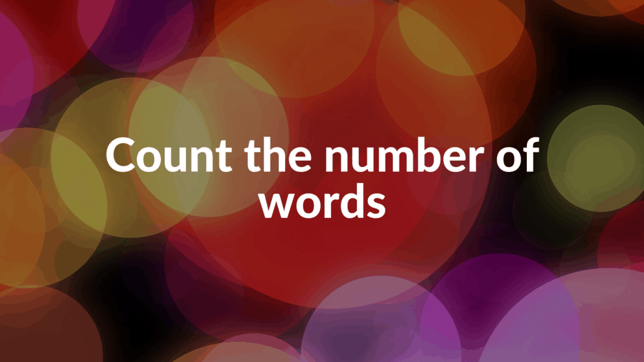 speech count number of words