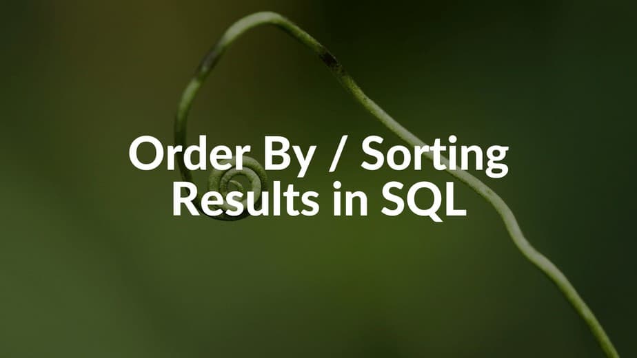 Order By Sorting Results In Sql 8904