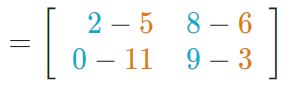 Subtraction of Two Matrices