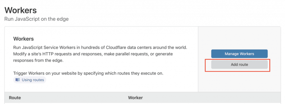 cloudflare worker add route