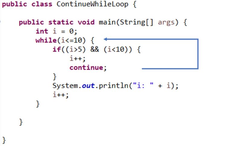 Java Continue Continue Statement In Java Java Continue Statement