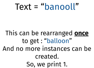 Maximum Number of Balloons Leetcode Solution