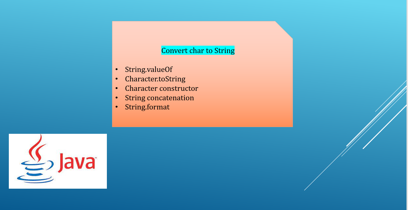 How to convert char to String in Java