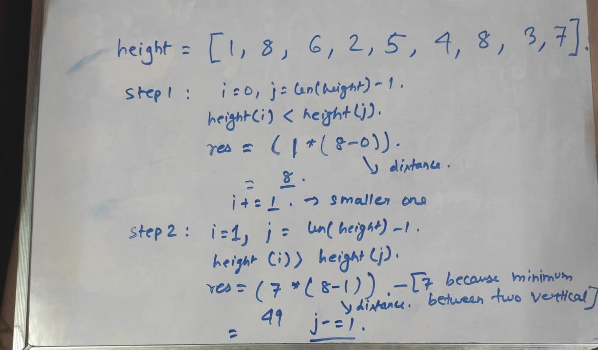 Container With Most Water LeetCode Solution